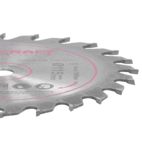Disc circular pentru fierastrau 114784, 24 dinti, 115 mm, Worcraft MART-114843