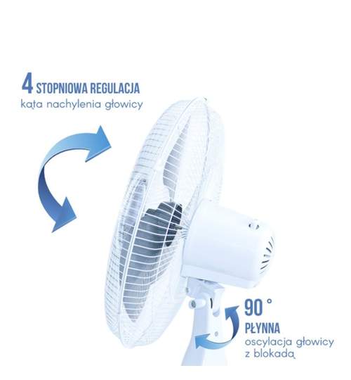 Ventilator cu Rotire Automata si Telecomanda, Inaltime Reglabila 100-130cm, Diametru 40cm
