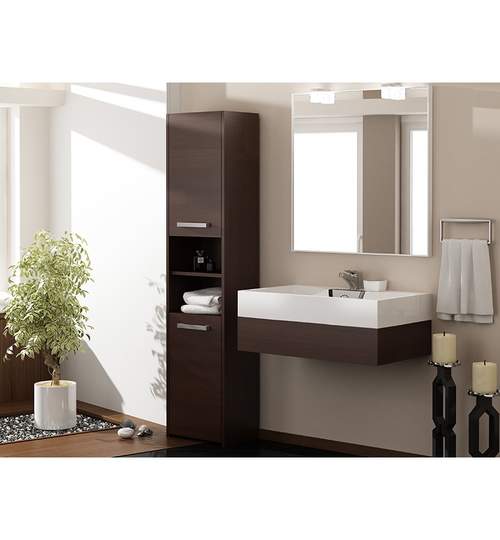 Dulap pentru baie sau living, model Regal S40, latime 40cm, culoare wenge