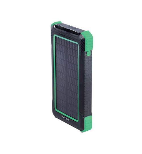 Powerbank cu incarcare solara, 10000mAh, 2x USB, USB-C, Negru, 2 A, 5 W FMG-ELP-SKU-7835