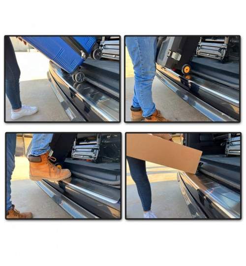 Ornament protectie bara spate inox dedicat Hyundai Tucson 3 2018-2020 facelift ® ALM MALE-9400