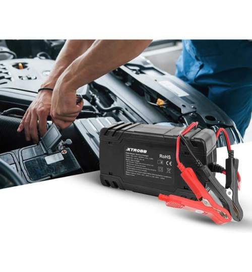 Incarcator baterie auto, 12V/8A, 24V/4A, 100-240 V, afisaj LCD, Xtrobb MART-00022463-IS