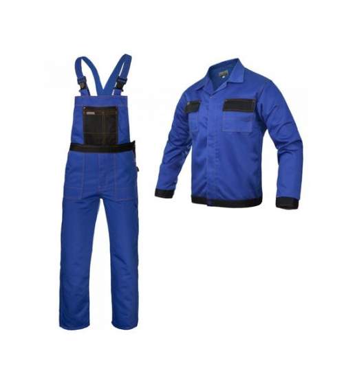 Pantaloni de lucru cu pieptar, salopeta, albastru, model Grandmaster, 188 cm, marimea XXL, ART.MAS MART-740361