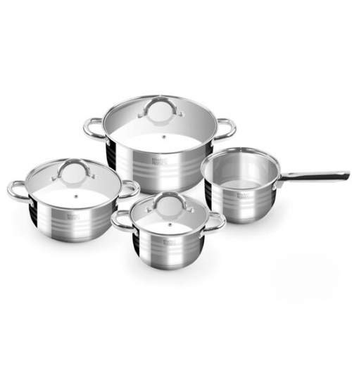 Oale cu capac, inox, set 7 piese, Perfect Home Deluxe MART-14724