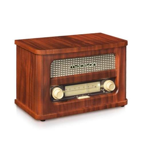 Radio portabil FM, Vintage Bluetooth, 10W, Ecran afisare frecventa cu iluminare de fundal, Intrare MP3 FMG-ELP-MADRETRORADIO