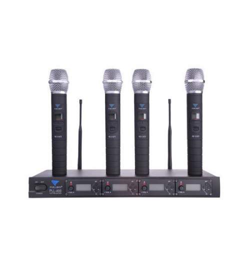 Statie cu 4 microfoane, 100 de canale, Antena incorporata, banda UHF, Control PLL stabilitate frecventa FMG-LCH-MIK0116-4