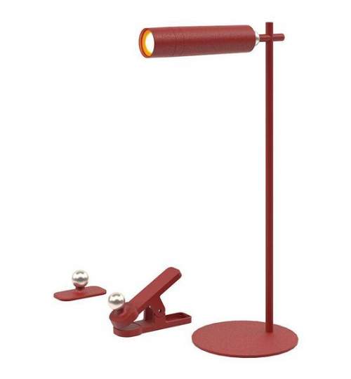 Lamp de birou cu acumulator si suport magnetic, Rosu, Metal, 4000K, 300 lm, 130 x 350 mm FMG-ELP-SKU-23043