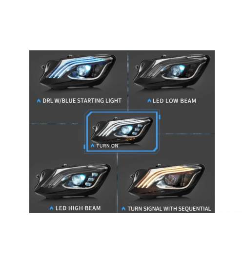 Faruri Full LED compatibil cu Mercedes S-Class W222 Maybach X222 (2013-2017) Facelift Design KTX3-HLMBW222FLN