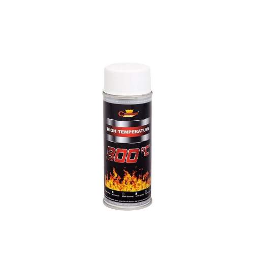 Spray alb vopsea rezistent termic profesional universal +800°C 400ml MALE-19499