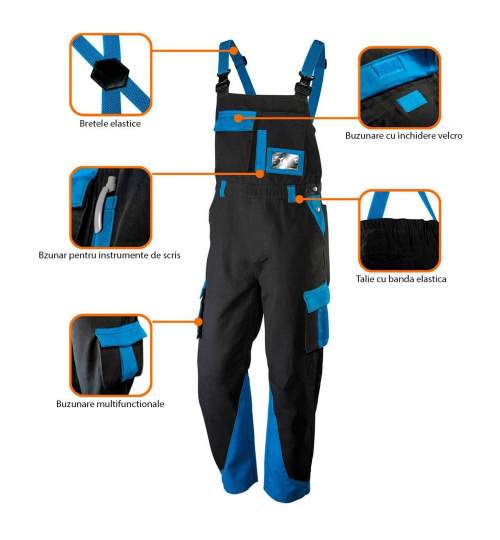 Pantaloni de lucru cu pieptar, salopeta, model HD Plus, marimea L/52, NEO MART-81-245-L