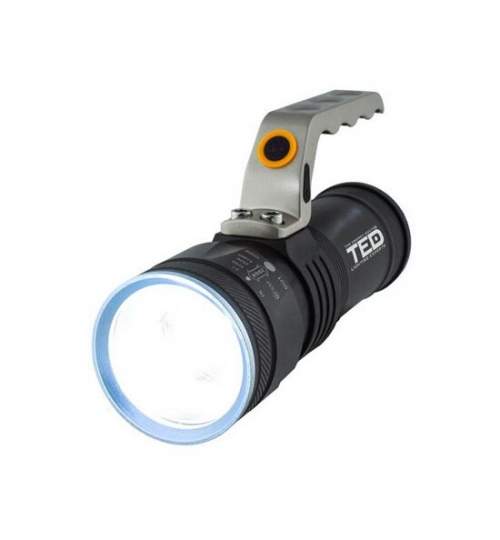 Lanterna de mana cu acumulator, 10 W,  Aluminiu, 3 acumulatori Li-Ion, IP65, micro USB, IP65 FMG-LCH-TED-HLL204