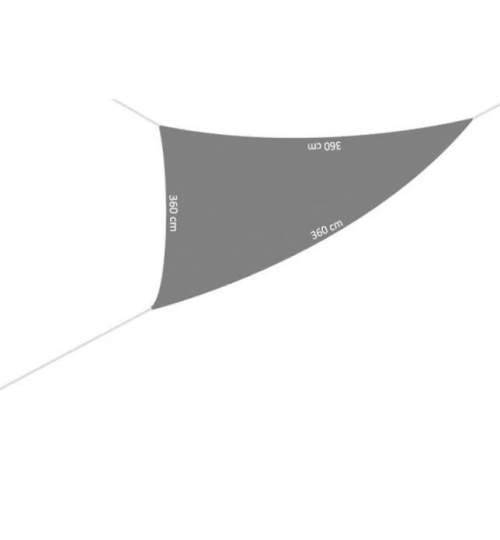 Copertina parasolar, triunghiulara, crem, 3.6x3.6x3.6 m MART-TUN0457