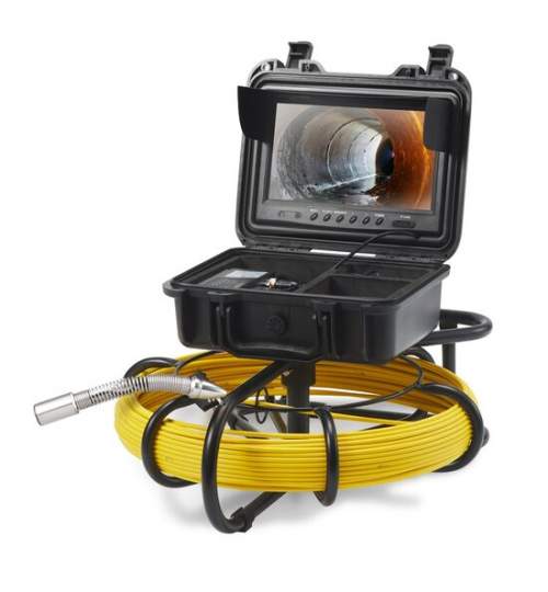 Camera inspectie endoscop Vevor Profesional, Monitor mare color HD 9”, Lungime 120 m, IP68, 12xLed, pentru conducte FMG-JLKXSGDNK9120FZ0BV2
