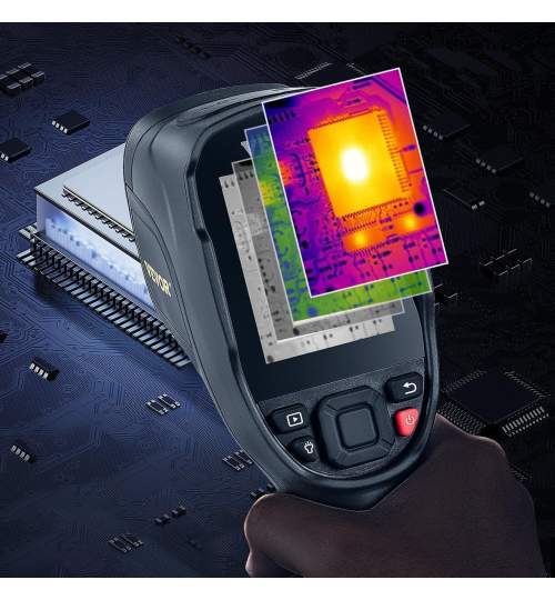Camera cu termoviziune VEVOR IP54, ecran color 2.8”, card SD, Rezolutie 240x180, Li-ion, -20°C pana la 350°C FMG-FYHWRXYWWWIFINPTKV0