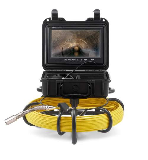 Camera inspectie endoscop Vevor Profesional, Monitor mare color HD 9”, Lungime 50 m, IP68, 12xLed, pentru conducte FMG-JLKXSGDNKJ950DXC6V2