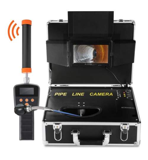 Camera inspectie endoscop cu Locator 512 Hz, Vevor Profesional, Monitor color HD 7”, Lungime 30 m, IP68, 12xLed, pentru conducte FMG-DDWKXSGDNK730R9OPV2