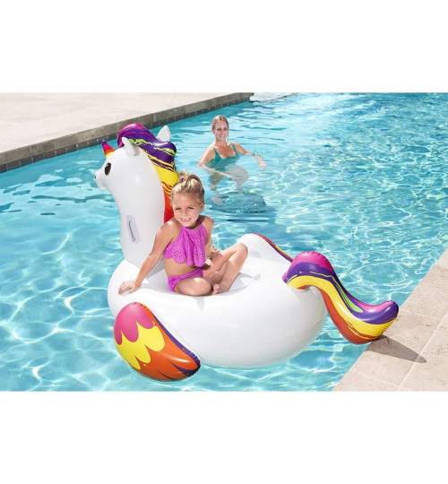 Saltea de apa gonflabila pentru copii, model unicorn, 150x117 cm, Bestway Maxi Fantasy  MART-8050126