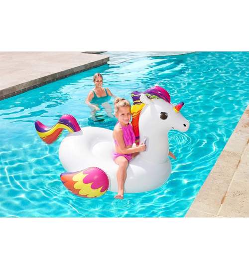 Saltea de apa gonflabila pentru copii, model unicorn, 150x117 cm, Bestway Maxi Fantasy  MART-8050126