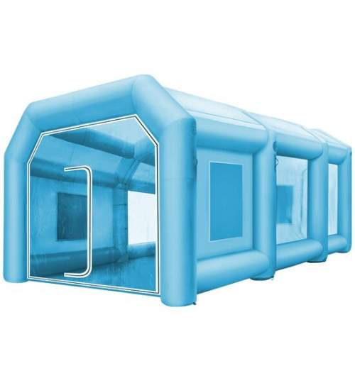 Cabina de vopsit, gonflabila, Vevor, 2 x suflante, 330/1100W, dimensiune exterioara 12 x 5 x 4 m FMG-ZP12X5X4MPQZPZH01V2