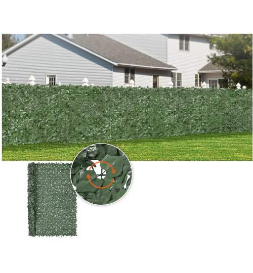 Gard iedera artificiala pentru intimitate, Vevor 1830 x 2440 mm, Verde, rezistent UV, cu panza in spate FMG-WLSRZ96X721PCMGWTV0