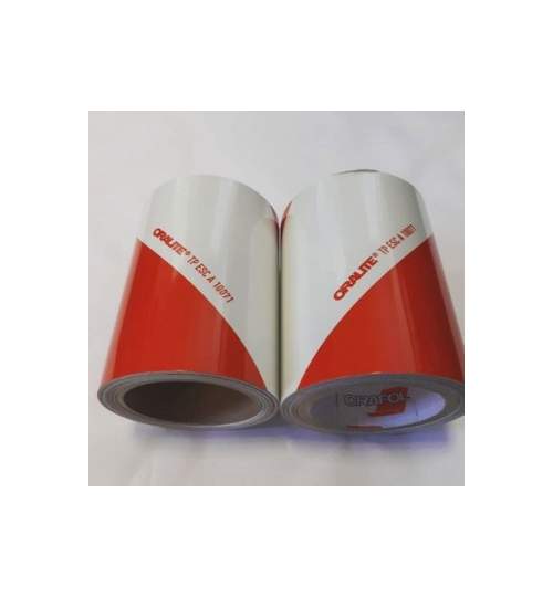 Set 2 Benzi reflectorizante adezive alb cu rosu ORALITE® 5421 MVAE-3326