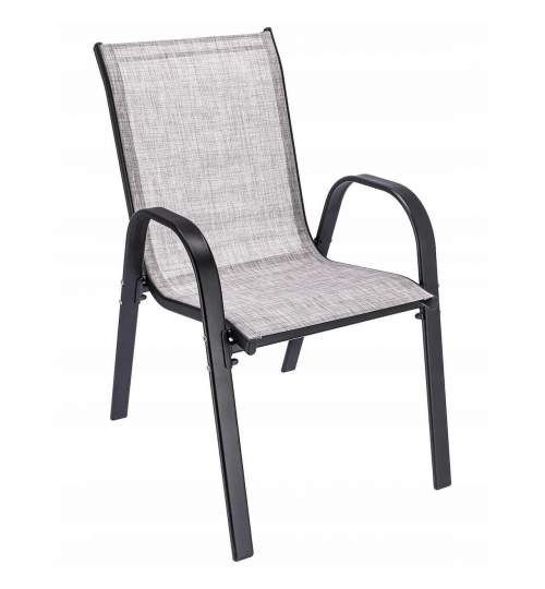 Set mobilier gradina/terasa, gri si negru, 1 masa, 2 scaune, 1 canapea, Fiesta MART-OM-968059