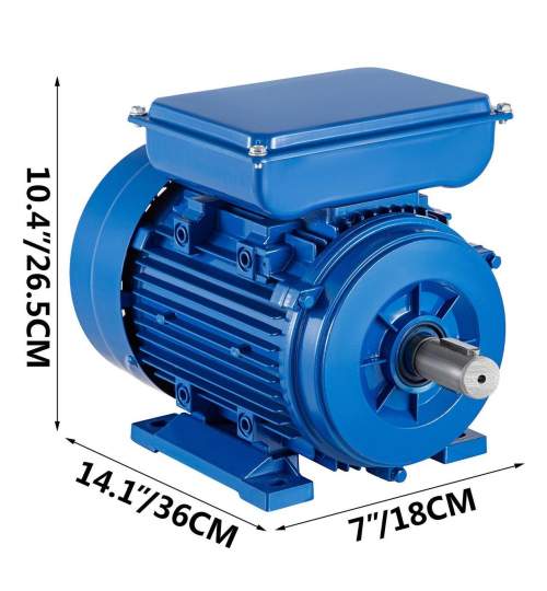 Motor electric asincron monofazat 2.2 kW, 2860 rpm, Standard B3, IP44, bobinaj de cupru, carcasa de aluminiu FMG-DXYBDJYL-2.2KW2J1V7