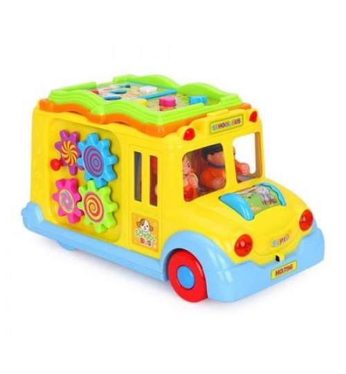 Autobuz scolar cu sunete si lumini, Hola Toys MAKS-410