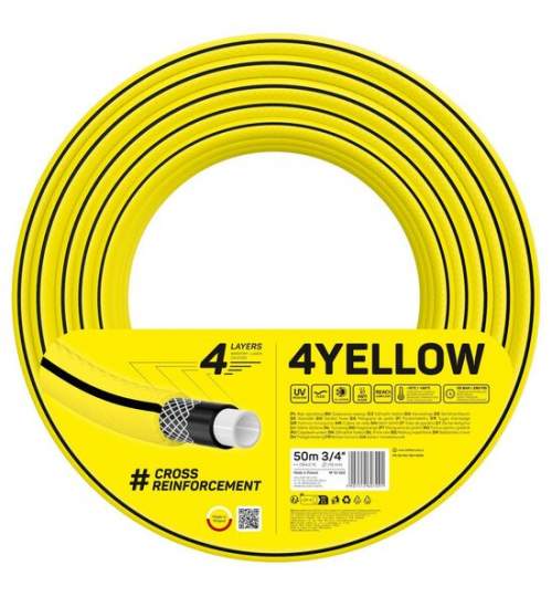 Furtun gradina, Cellfast Yellow, 4 straturi, 3/4, 50 m