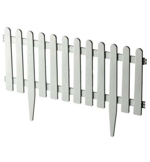 Gard de gradina decorativ, din plastic, alb, set 4 buc, Chomik MART-ANI3040
