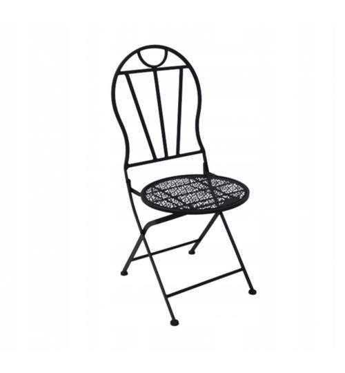 Set mobilier gradina/terasa, metal, negru, 1 masa, 2 scaune, Susan MART-GOM8244