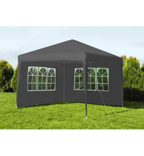 Cort pavilion pentru gradina, curte sau evenimente 3x3m, culoare Negru