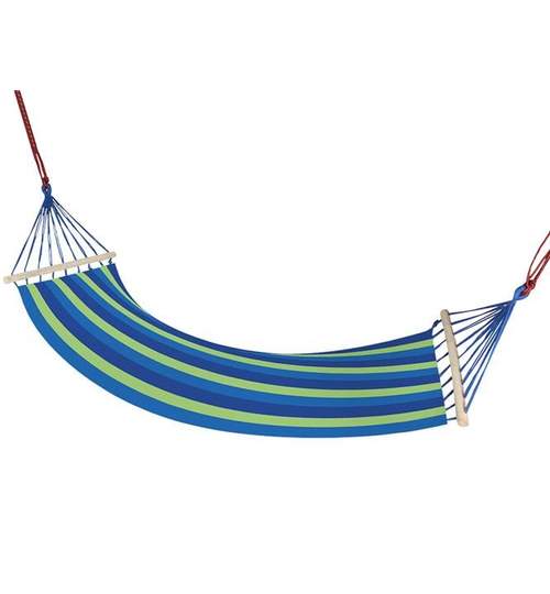 Hamac Albastru pentru 1 persoana, ideal pentru relaxare in gradina sau curte, dimensiuni 195x85 cm, capacitate 150kg