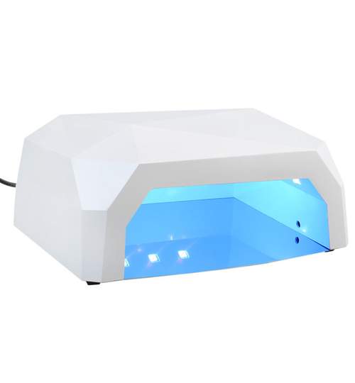 Lampa UV 24 LED + CCFL Diamond pentru manichiura cu timer incorporat, putere 36W, culoare Alb