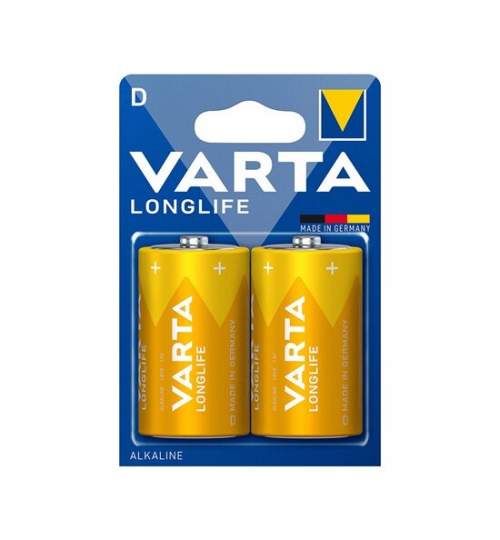 Set 2 baterii alcaline Varta Longlife LR20, marime D, 1.5 V FMG-LCH-BAT0244
