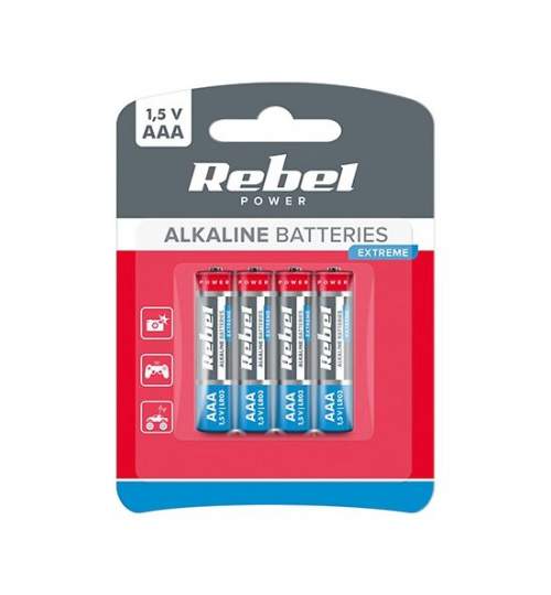 Set 4 baterii Rebel Extreme, R3, 1.5 V, AAA FMG-LCH-BAT0096B