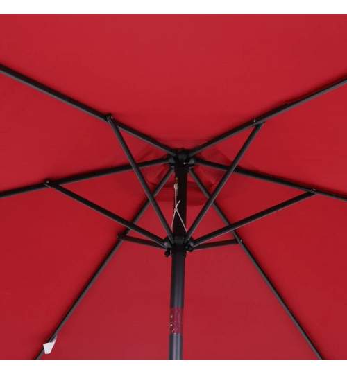 Umbrela gradina/terasa, stalp aluminiu, cu inclinatie, manivela, rosu inchis, 270 cm MART-AR079423