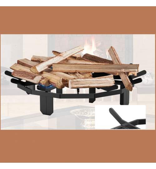 Suport de lemne pentru semineu sau vatra de foc, Vivatechnix diametru 638 mm, Otel, Negru FMG-LXYMP6X20MM27JRUUV0