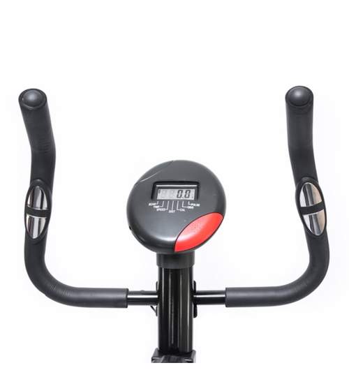 Bicicleta pentru Fitness Reglabila cu Afisare LCD Diferite Valori si Actionare Magnetica, Capacitate 120kg