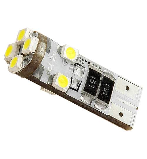 Set 2 Becuri LED Auto T10 W5W 1.9W CanBus cu 8 LED-uri pentru pozitie, Lumina Alb Rece