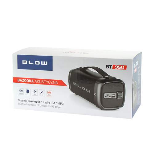Boxa Portabila Bluetooth Blow BT950 cu Radio FM, USB, Card SD, AUX, Putere 30W