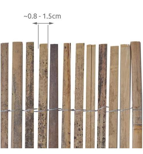 Gard din bambus natural pentru gradina sau curte, dimensiuni 1.5x4m