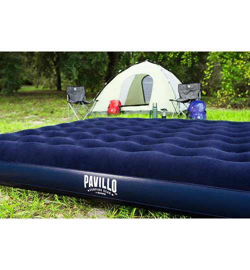 Saltea gonflabila pentru plaja / camping pentru 2 persoane, dimensiuni 203x183x22 cm, culoare Bleumarin