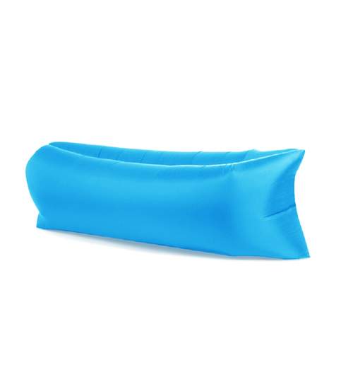 Saltea Gonflabila tip Sezlong Lazy Bag pentru Plaja sau Piscina + Rucsac Depozitare, culoare Albastru deschis