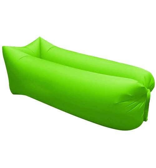 Saltea Gonflabila tip Sezlong Lazy Bag pentru Plaja sau Piscina + Rucsac Depozitare, culoare Verde deschis