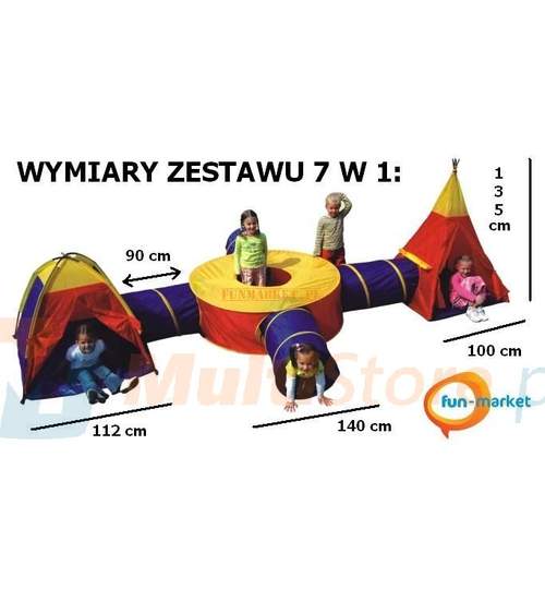 Set Corturi de Joaca pentru Copii cu 4 Tunele Multicolore