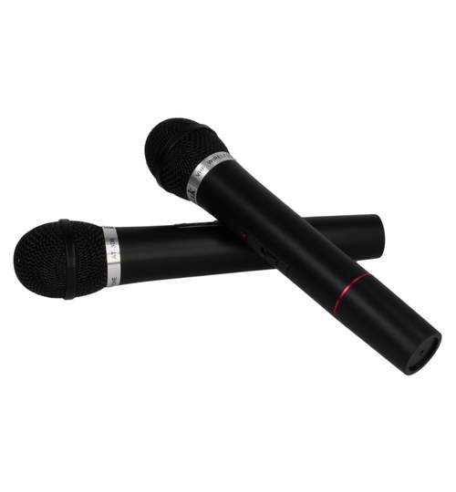Set pentru Karaoke cu 2 Microfoane Wireless si Receptor, Acoperire 30m