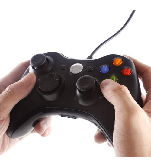 Telecomanda Controller Dual Shock pentru Xbox 360 si PC, Cablu USB 2,5m