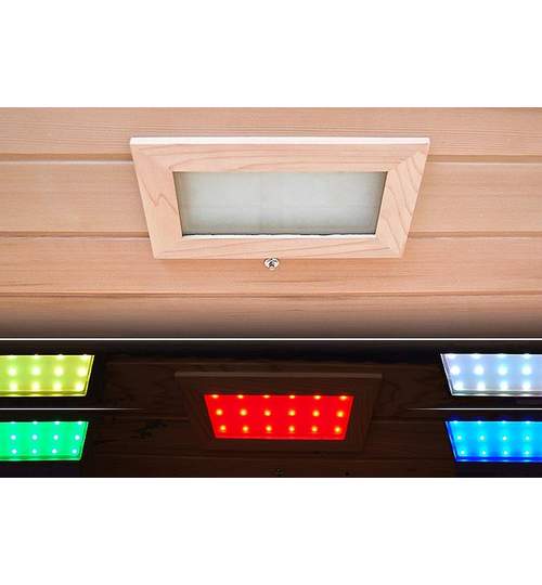 Cabina Sauna 5-6 Persoane Wellis Eclipse cu Infrarosu, Bluetooth si Difuzoare Audio