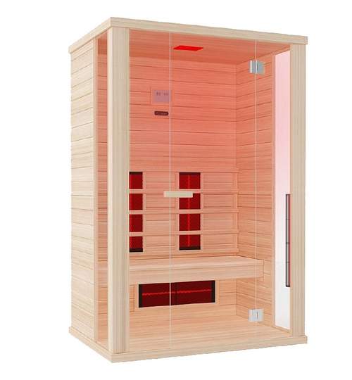 Cabina Sauna 2 Persoane Wellis Solaris cu Infrarosu, Bluetooth si Difuzoare Audio